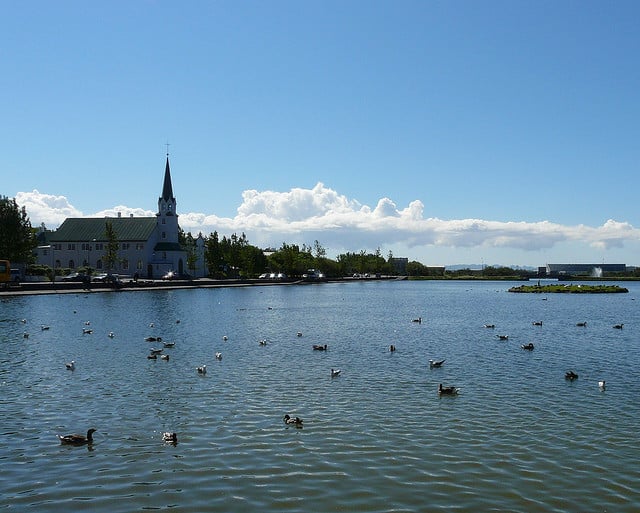Reykjavik: Tjörnin søen